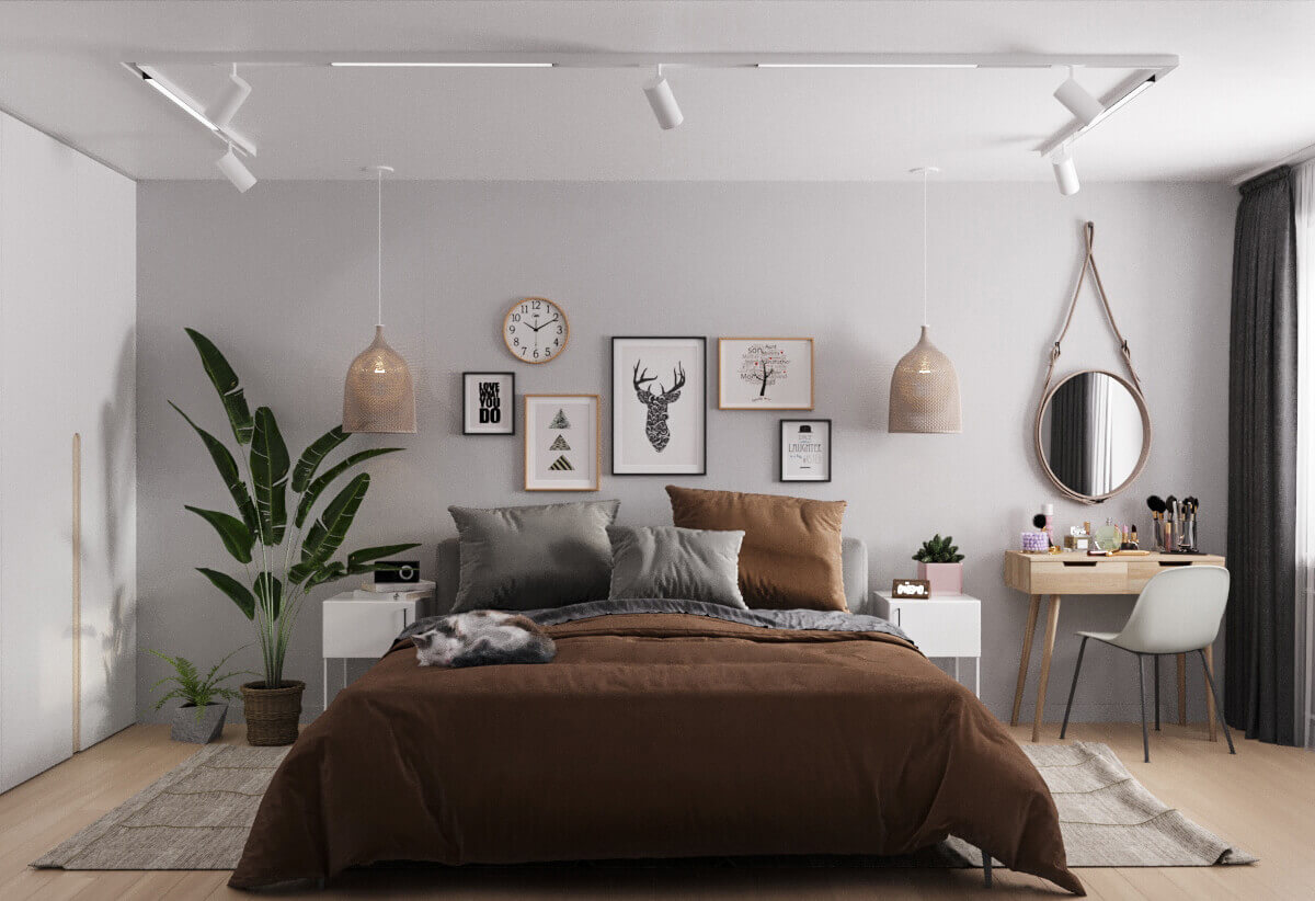 Спальня в скандинавском стиле