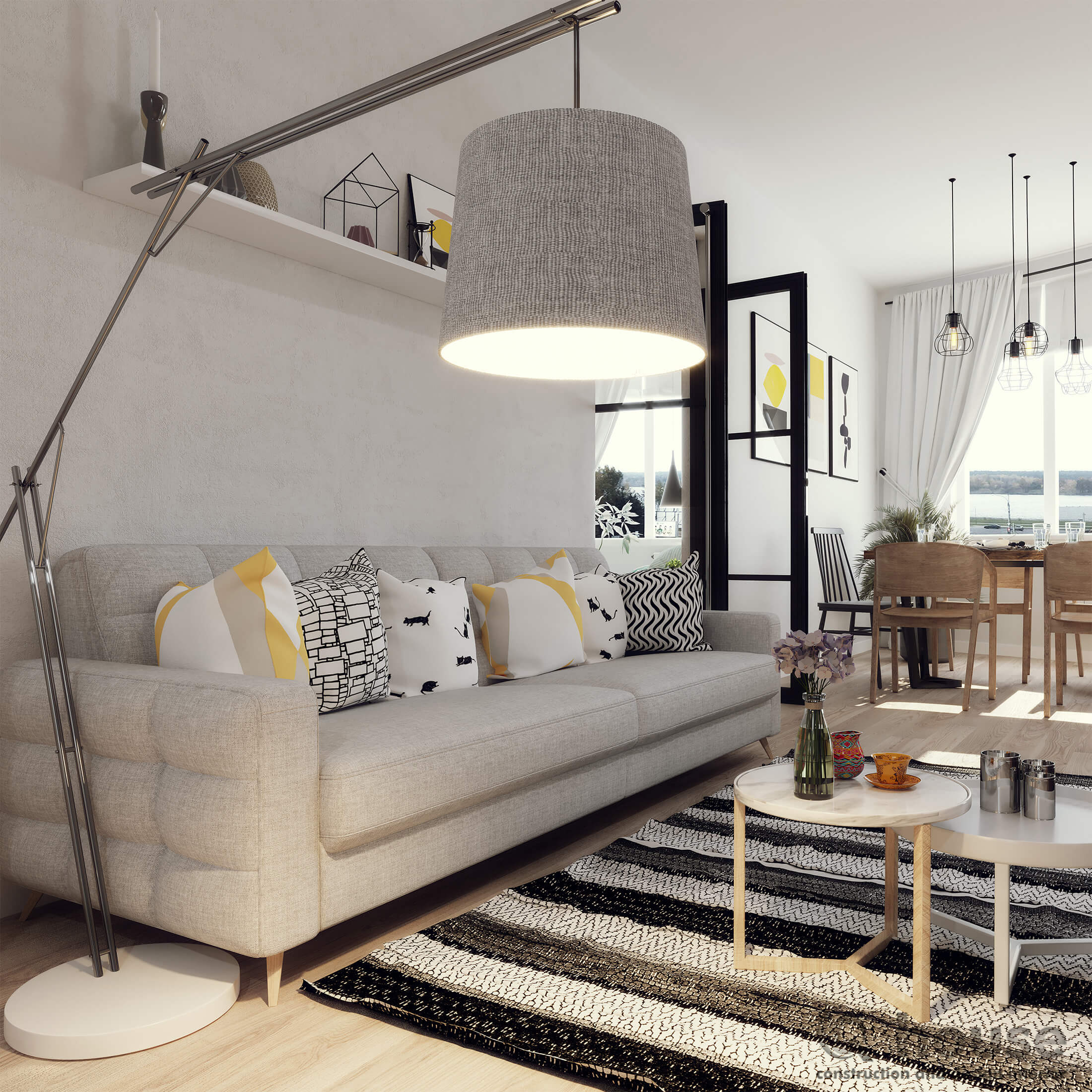 Гостиная в скандинавском стиле