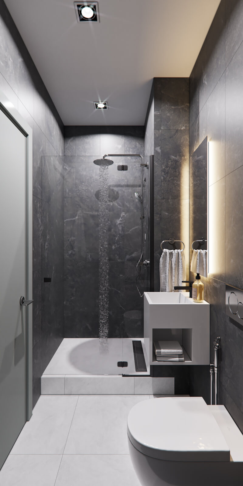 Дизайн интерьера ванны ЖК «Мегаполис»