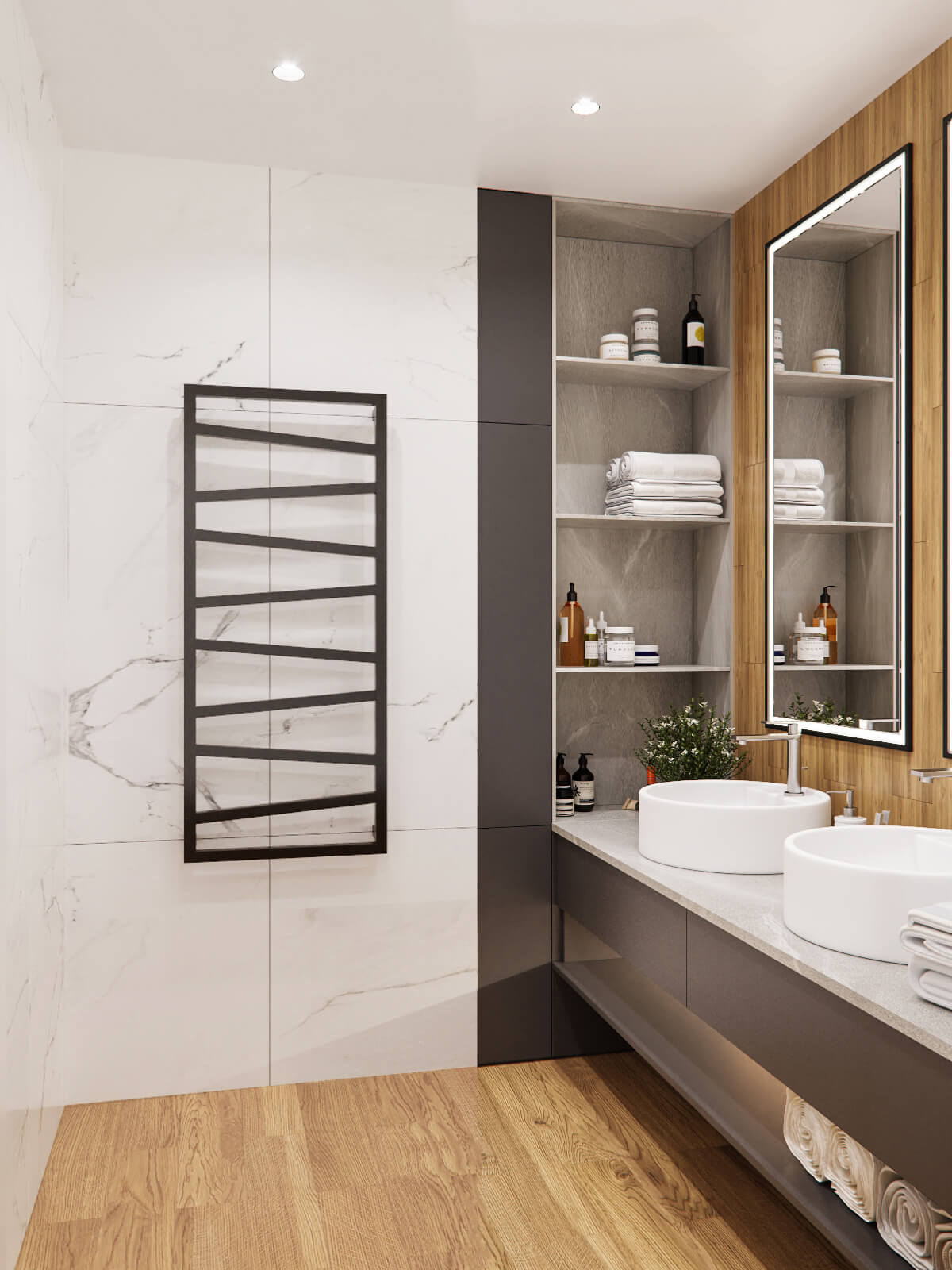 Дизайн интерьера ванной ЖК «Променад»